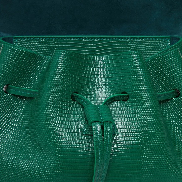 Mansur Gavriel Soft Lady Lizard Embossed Leather Crossbody Bag NWT Leaf Green - Picture 3 of 9